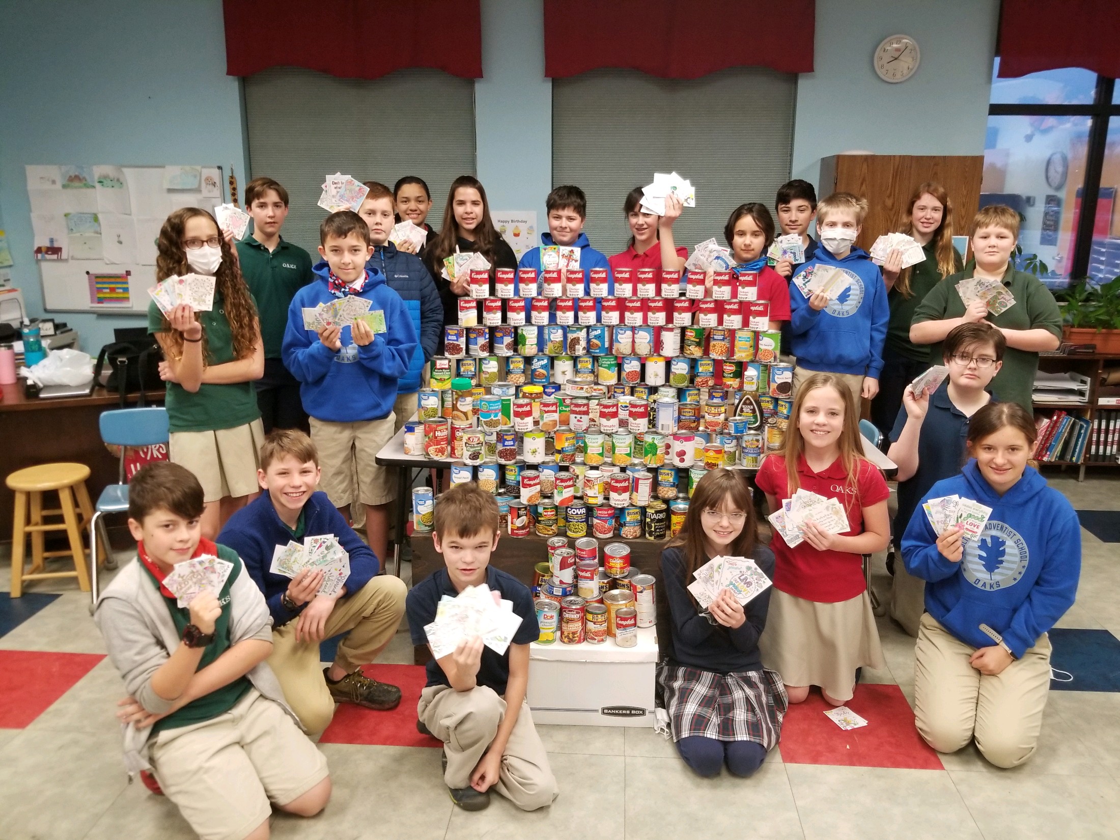 5th-6th Grade canned goods and cards